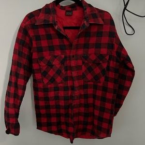 Vintage Sutton Place Thick Plaid Wool Blend Flannel Shirt Size M